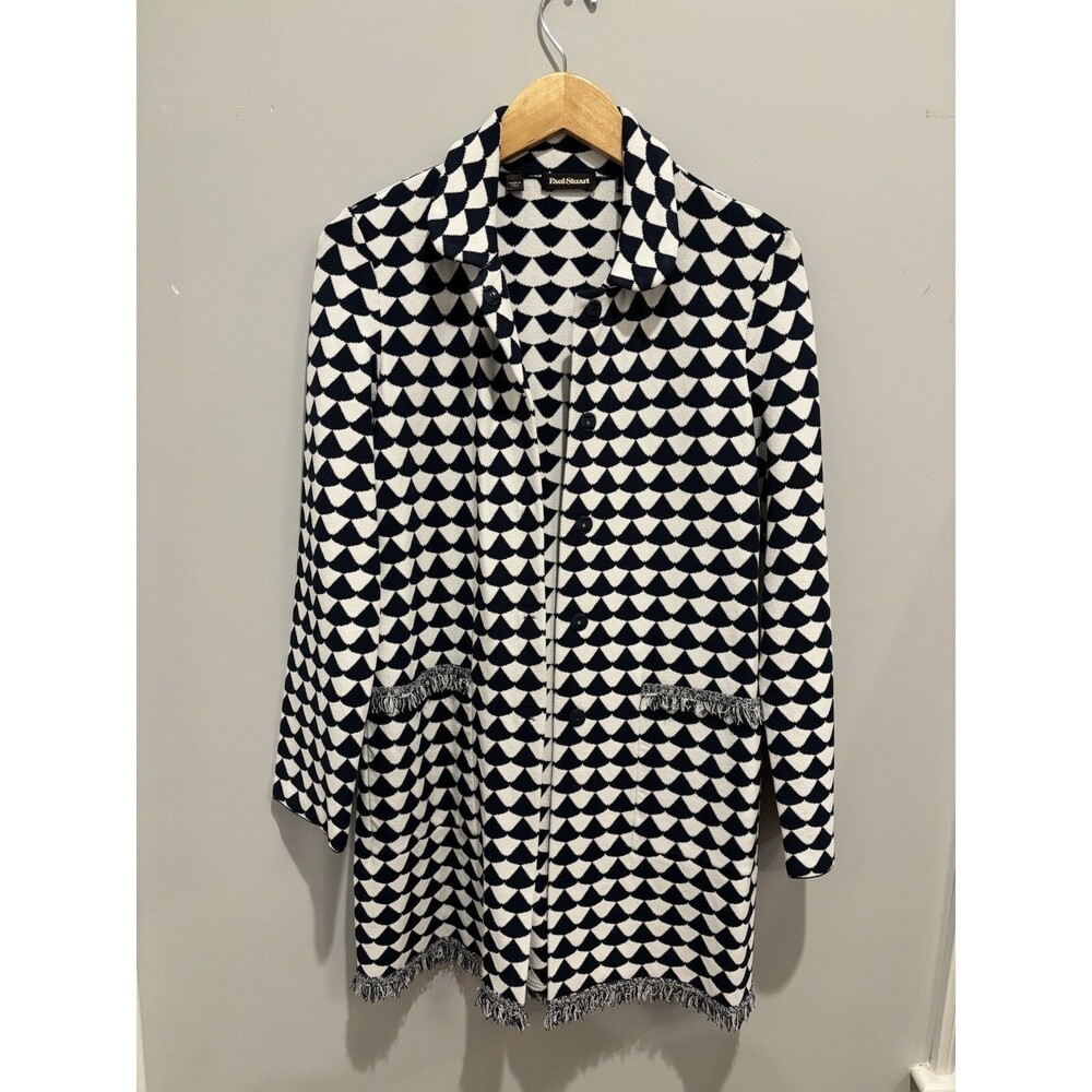 Paul Stuart Women's Long Double Knit Cardigan Duster Sweater Coat - Picture 2 of 12